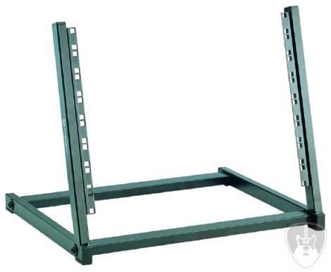   König & Meyer 40900 rackállvány, asztali 8 U, feketére festve, 16 csavarral