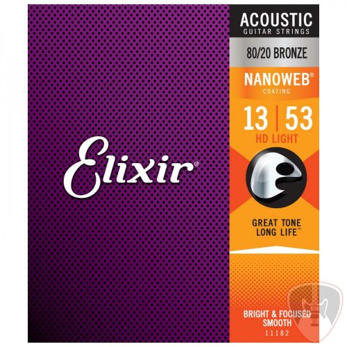 Elixir 80/20 Bronze NanoWeb 13-53(11182) HD Light akusztikus gitár húrkészlet