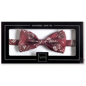 Vienna World csokornyakkendő kottamintás bordó 