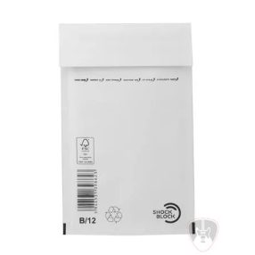   B12  Légpárnás boríték, 140x225 mm külméret, 120x215 mm belméret, VICTORIA PAPER, "W2", fehér 